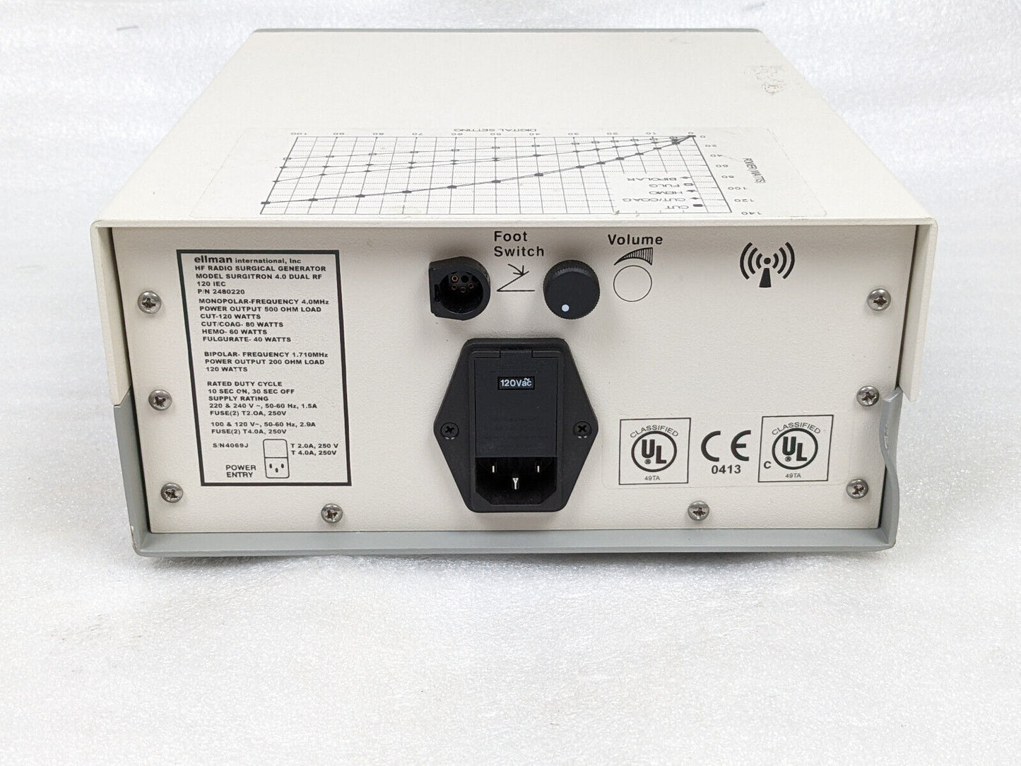 Ellman Surgitron 4.0 | 2480220 Dual RF 120 IEC Electrosurgery Generator