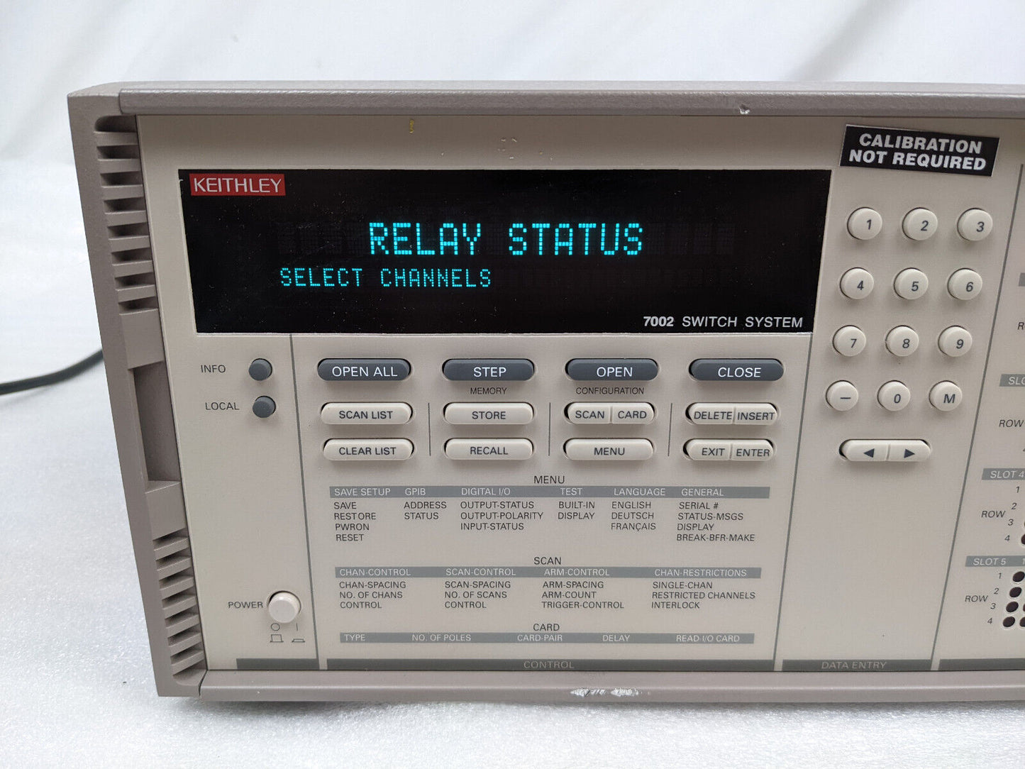 Keithley 7002 Switch System 10 Slot Mainframe w/ 7011-C & 7035 Multiplexer Cards