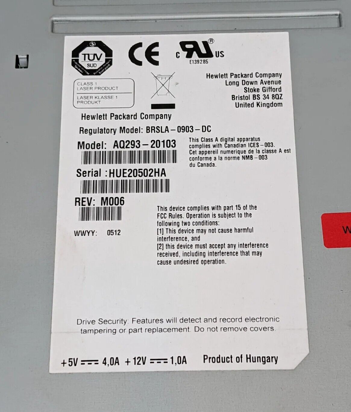 HP AQ293-20103 MSL LTO-5 Ultrium 3000 | BRSLA-0903-DC