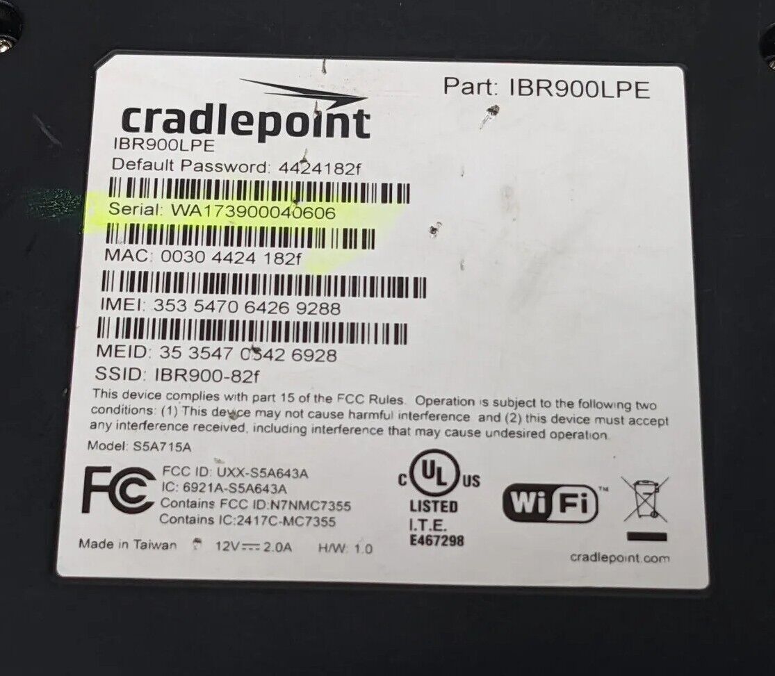 Cradlepoint IBR900LPE | IBR900 Network Router