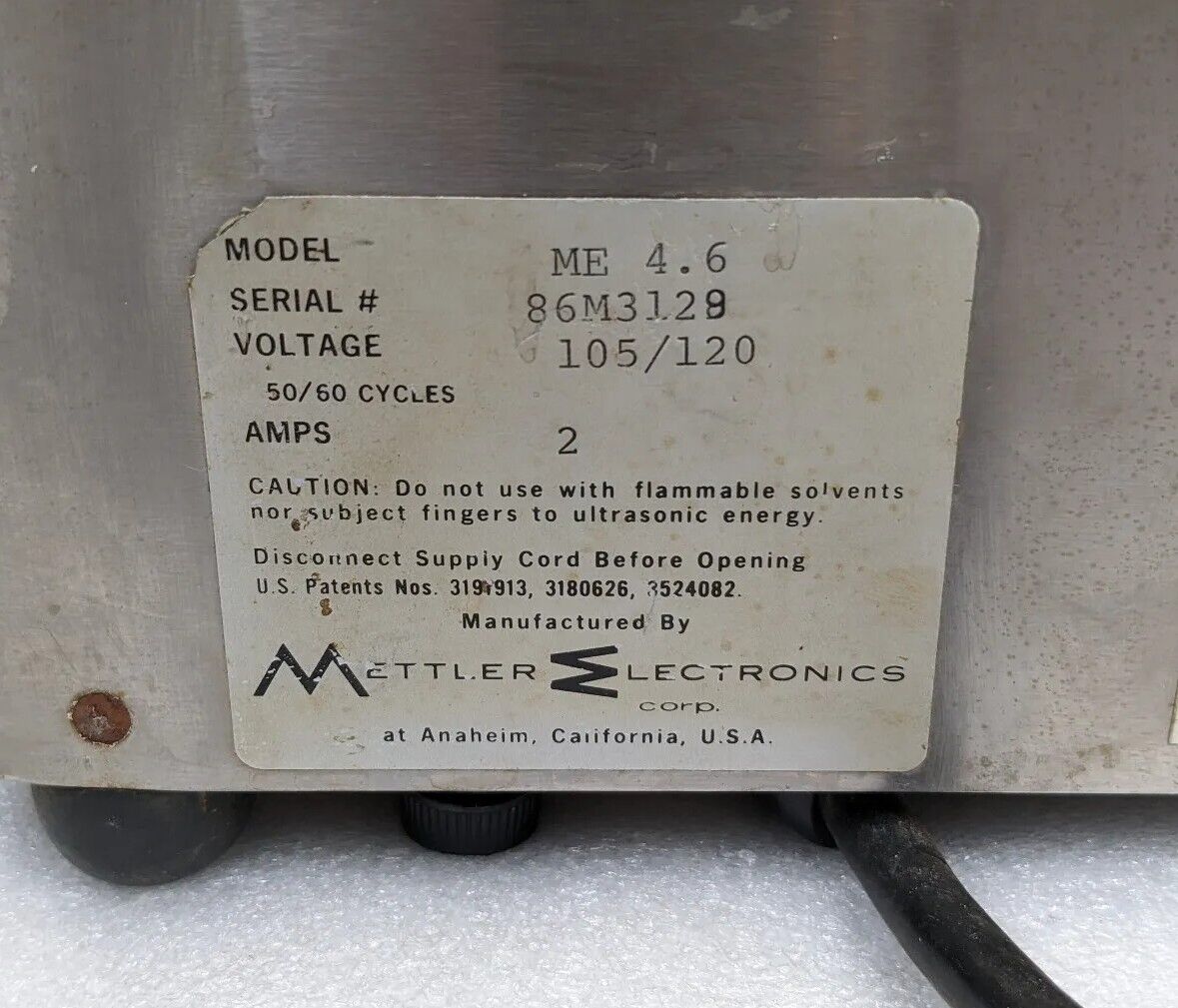 Mettler Electronics ME 4.6 Cavitator Ultrasonic Cleaner