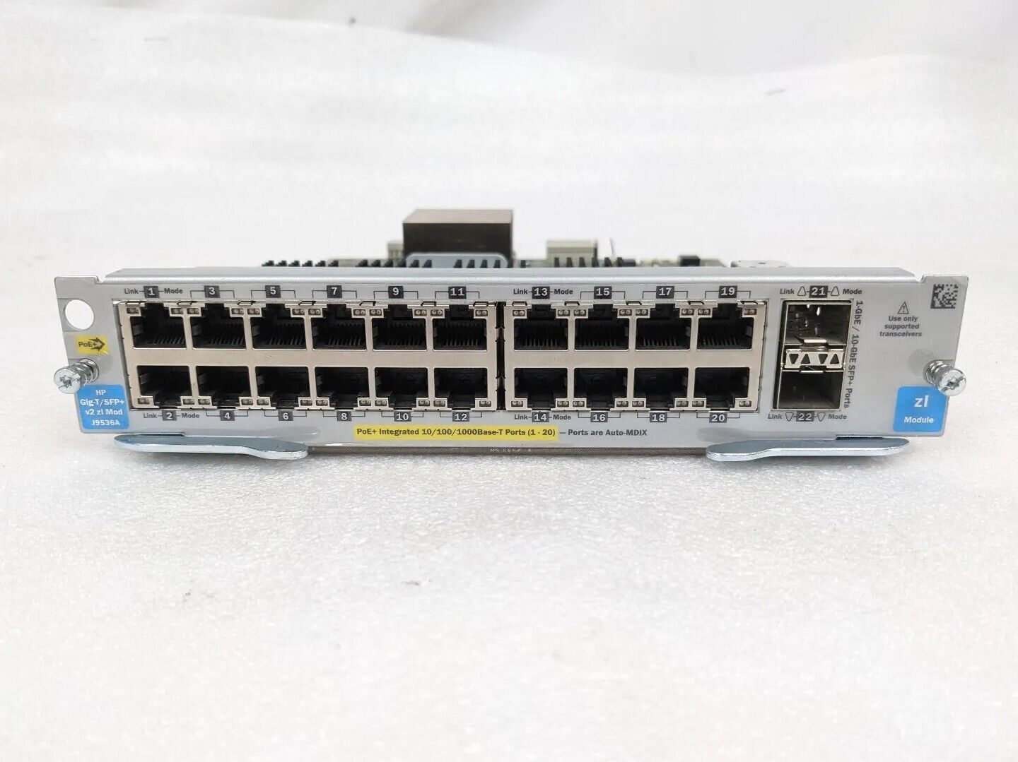 HP J9536A 20-port Gig-T PoE+/2-port 10GbE SFP+ v2 zl Network Module